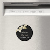 Cream Lint Save De datum Bruiloft Aankondiging Magneet (Insitu (Vaatwasser))