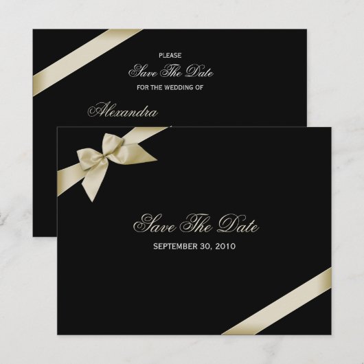 Cream Lint Save the Date Aankondiging (Voorkant / Achterkant)