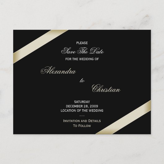 Cream Lint Save the Date Aankondiging (Achterkant)