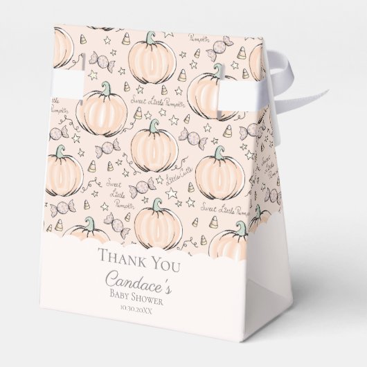 Cream Little Pumpkin Herfst Baby shower Dank u Bedankdoosjes (Achterkant)