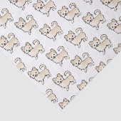 Cream Long Coat Chihuahua Cute Dog Patroon Tissuepapier (Detail)