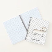 Cream Long Hair Dachshund Cartoon Dog & Text Notitieboek (Binnen)
