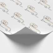 Cream Long Hair Dachshund Cute Cartoon Dog Patroon Cadeaupapier (Hoek)