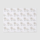 Cream Long Hair Dachshund Cute Cartoon Dog Patroon Tissuepapier (Voorkant)