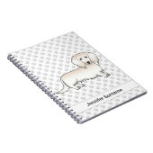 Cream Long Hair Dachshund Cute Cartoon Dog & Text Notitieboek (Rechterzijde)