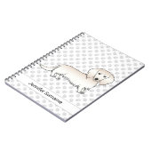 Cream Long Hair Dachshund Cute Cartoon Dog & Text Notitieboek (Linkerzijde)