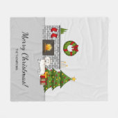 Cream Long Hair Dachshund Cute Dog Kerstmis Room Fleece Deken (Voorkant (Horizontaal))