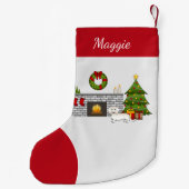 Cream Long Hair Dachshund Cute Dog Kerstmis Room Kleine Kerstsok (Achterkant)