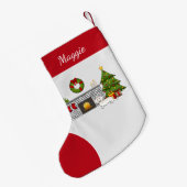 Cream Long Hair Dachshund Cute Dog Kerstmis Room Kleine Kerstsok (Achterkant (Hangend))