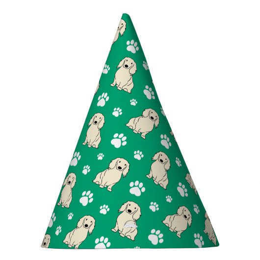 Cream Long-haired Dachshund Feesthoedjes (Rechts)