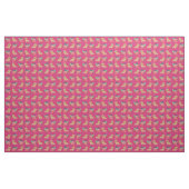 Cream longhaire Dachshund magenta florals Stof (Fat Quarter)