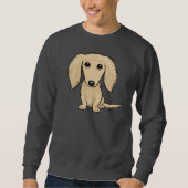 Cream Longhaire Dachshund Sweatshirt (Voorkant)