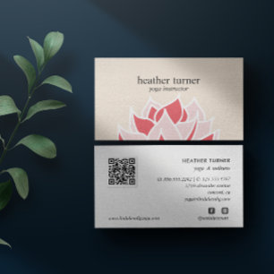 Cream Lotus QR CODE wellness spa massage yoga Visitekaartje