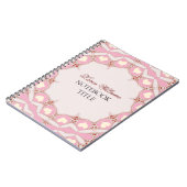 Cream Love Hearts Pink Pastel Lace Notitieboek (Linkerzijde)