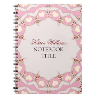 Cream Love Hearts Pink Pastel Lace Notitieboek