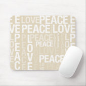 Cream Love Peace Typografie Muismat (Met muis)