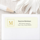 Cream Luxury Serif Personalized Monogram Etiket (Insitu)