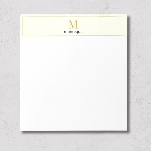Cream Luxury Serif Personalized Monogram Notitieblok