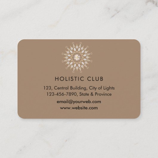 Cream Mandala Holistic Lotus Floral Zen Yoga Visitekaartje (Achterkant)
