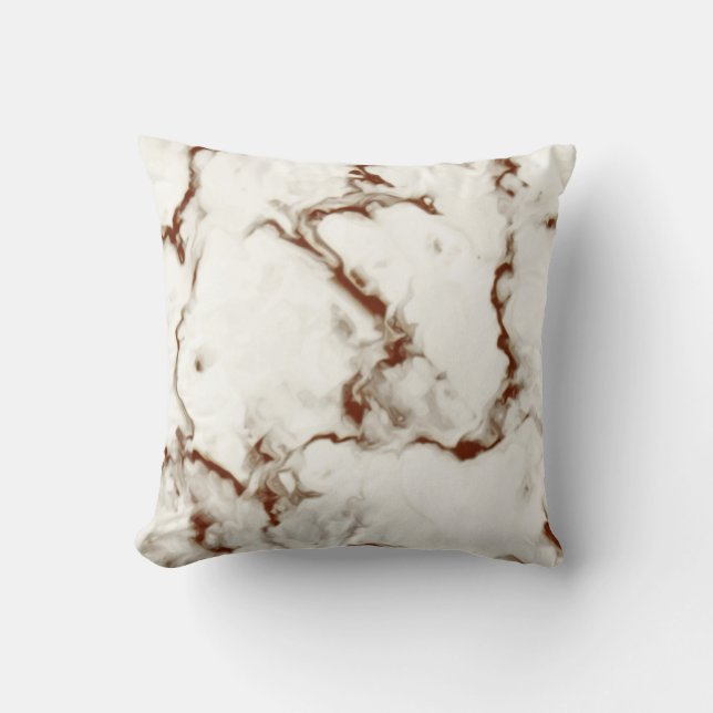 Cream Marble brown grijs, past u aan Kussen (Voorkant)