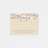 Cream Marble Executive Monogram Post-it® Notes (Voorkant)