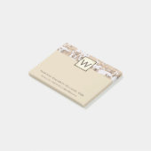 Cream Marble Executive Monogram Post-it® Notes (Schuin)