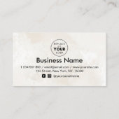 Cream Marmer Voeg je Logo korting toe aan minimaal Klantenkaartje (Achterkant)