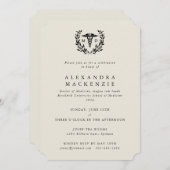 Cream MD Caduceus + Laurel Wreated Afstuderen Kaart (Voorkant / Achterkant)