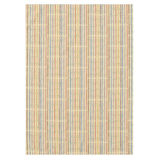 Cream met gestippelde strepen in vele kleuren tafelkleed (Voorkant)