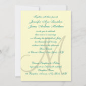 Cream met Turquoise Modern Wedding Invitations Kaart (Achterkant)