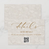Cream Mini Elegante Trouwdetails Informatiekaartje (Voorkant / Achterkant)