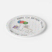 Cream Mini Goldendole Cute Cartoon Dog Birthday Papieren Bordje (Gekanteld)