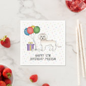 Cream Mini Goldendole Cute Cartoon Dog Birthday Servet (Insitu)