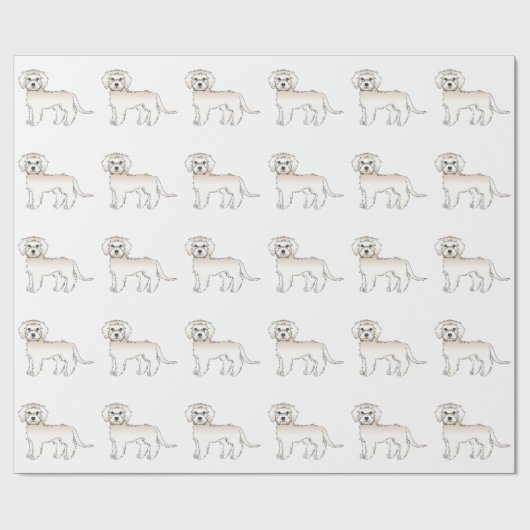 Cream Mini Goldendole Cute Cartoon Dog Patroon Cadeaupapier (Vlak)