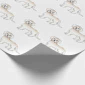 Cream Mini Goldendole Cute Cartoon Dog Patroon Cadeaupapier (Hoek)