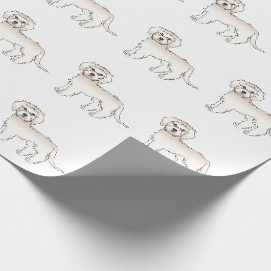 Cream Mini Goldendole Cute Cartoon Dog Patroon Cadeaupapier (Hoek)