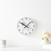 Cream Mini Goldendole Cute Cartoon Dog Ronde Klok (Huis)