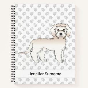 Cream Mini Goldendoodle Cartoon Hond & Tekst Notitieboek