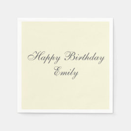 Cream Minimalist Birthday Party Napkins Servet