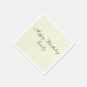 Cream Minimalist Birthday Party Napkins Servet (Hoek)