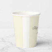 Cream Minimalist Birthday Party Paper Cup Papieren Bekers (Rechts)
