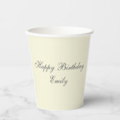 Cream Minimalist Birthday Party Paper Cup Papieren Bekers (Voorkant)