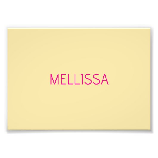 Cream minimalist custom name  foto afdruk (Voorkant)