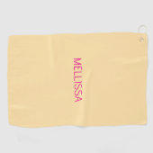 Cream minimalist custom name  golfhanddoek (Horizontaal)