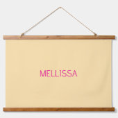 Cream minimalist custom name  hangend wandkleed (Voorkant)