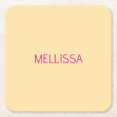 Cream minimalist custom name  kartonnen onderzetters (Voorkant)