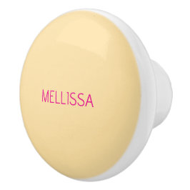 Cream minimalist custom name  keramische knop