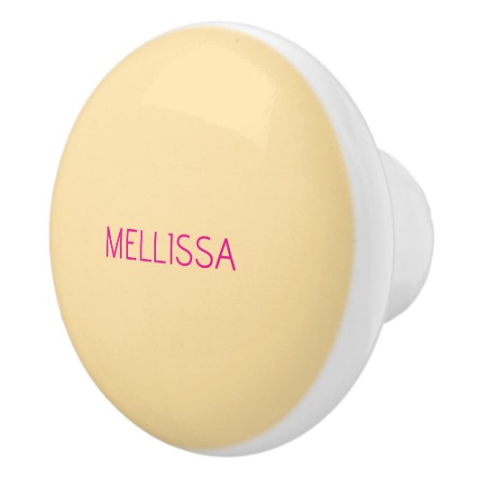 Cream minimalist custom name  keramische knop (Rechts)
