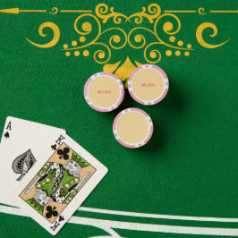 Cream minimalist custom name  poker chips