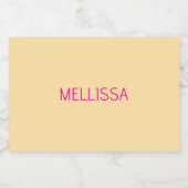 Cream minimalist custom name  sparkling wijnetiket (Enkel label)